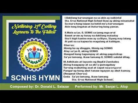 icnhs hymn lyrics|SCNHS HYMN .